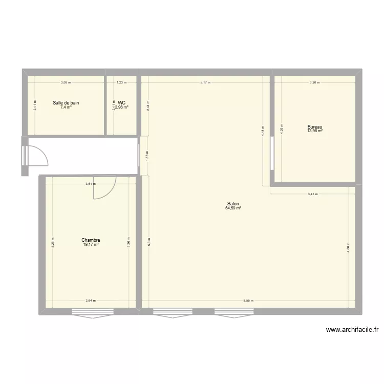 La Bourquine. Plan de 5  et 108 m²