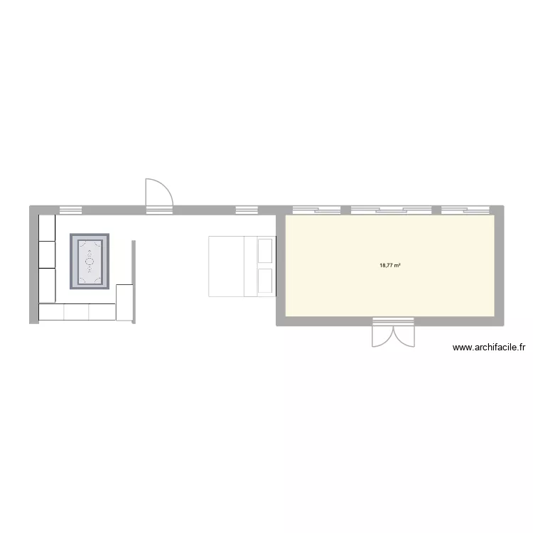 Maison Bordelais. Plan de 1 et 19 m² Maison Bordelais. Plan de 1 et 19 m²