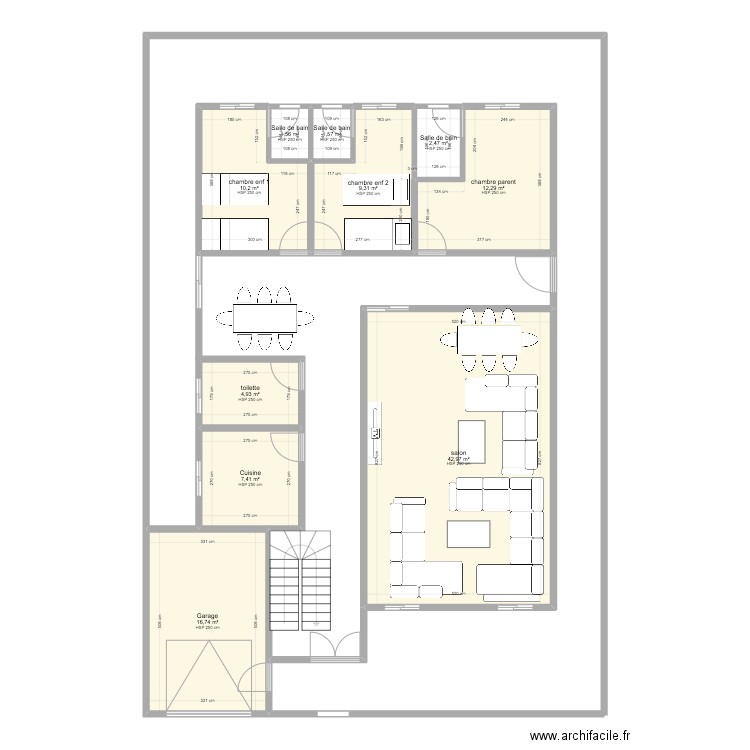 52a. Plan de 10 pièces et 109 m2