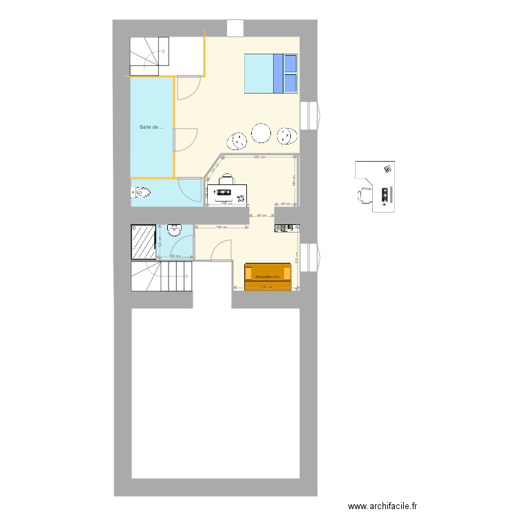 MM Etage Projet Bureau douche. Plan de 0 pièce et 0 m2