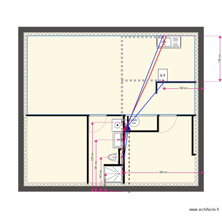 Appartement RDC Plomberie. Plan de 0 pièce et 0 m2