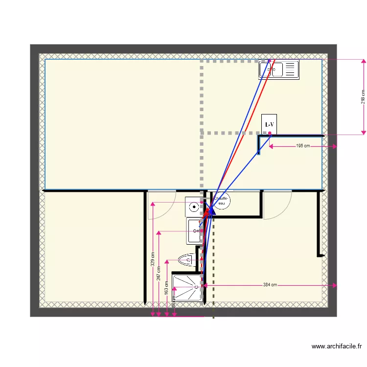 Appartement RDC Plomberie. Plan de 