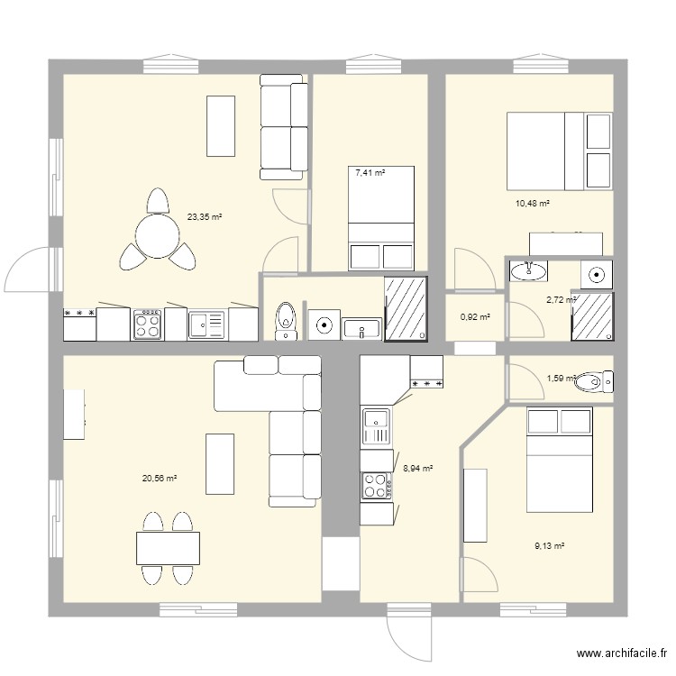EXISTANT six fours jouglas. Plan de 0 pièce et 0 m2