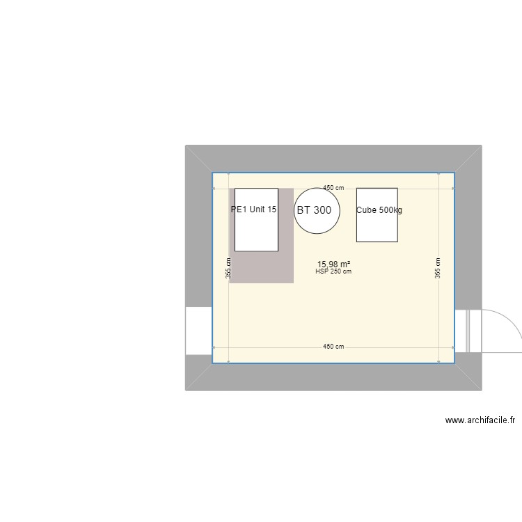 Mairie st felix logement. Plan de 1 pièce et 16 m2