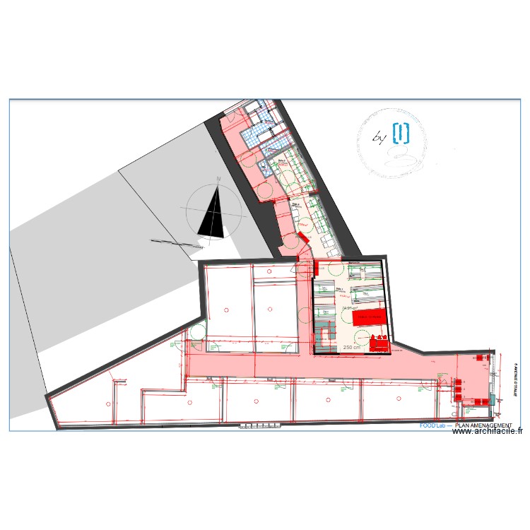 PLAN SALLE CLERMONT REEL. Plan de 1 pièce et 75 m2