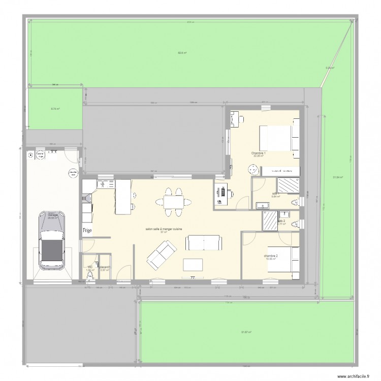 projet france 1. Plan de 19 pièces et 415 m2