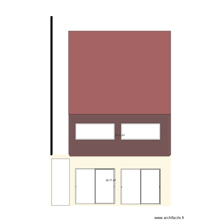 facade extension 2. Plan de 0 pièce et 0 m2
