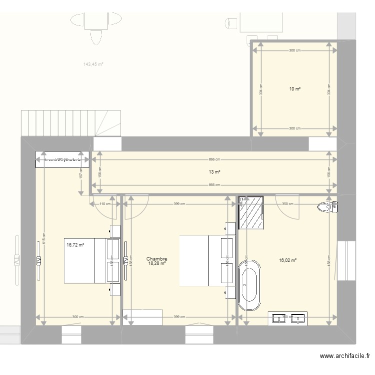 1ère Version Mercier Théo . Plan de 12 pièces et 281 m2