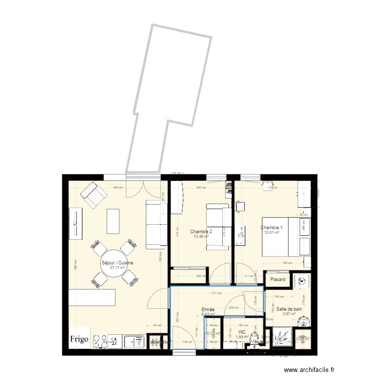 Appart Chal meuble V2. Plan de 0 pièce et 0 m2