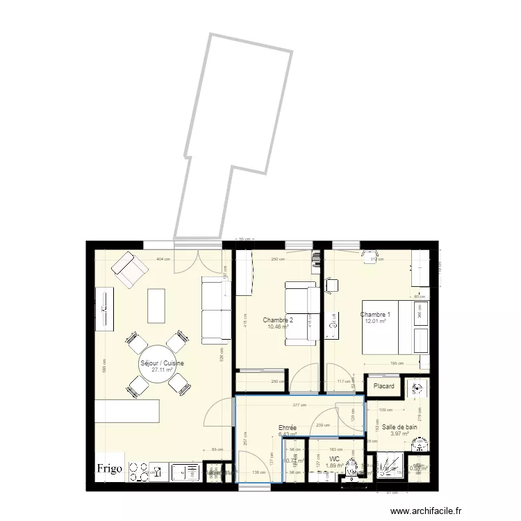 Appart Chal meuble V2. Plan de 
