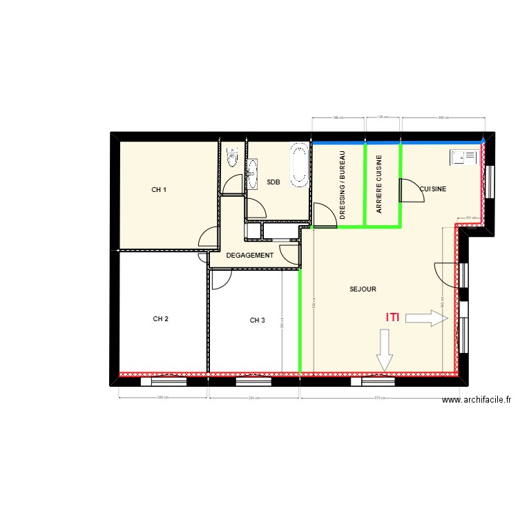 poli etage. Plan de 14 pièces et 102 m2