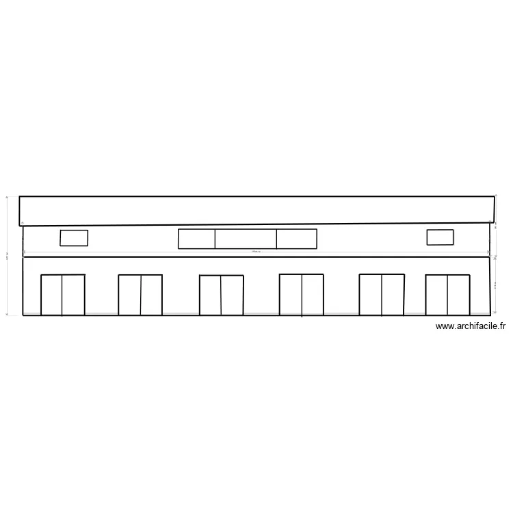 Facade OUEST modifiée salle et studios. Plan de Facade OUEST modifiée salle et studios. Plan de