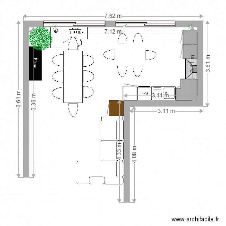 Cuisine Table. Plan de 0 pièce et 0 m2