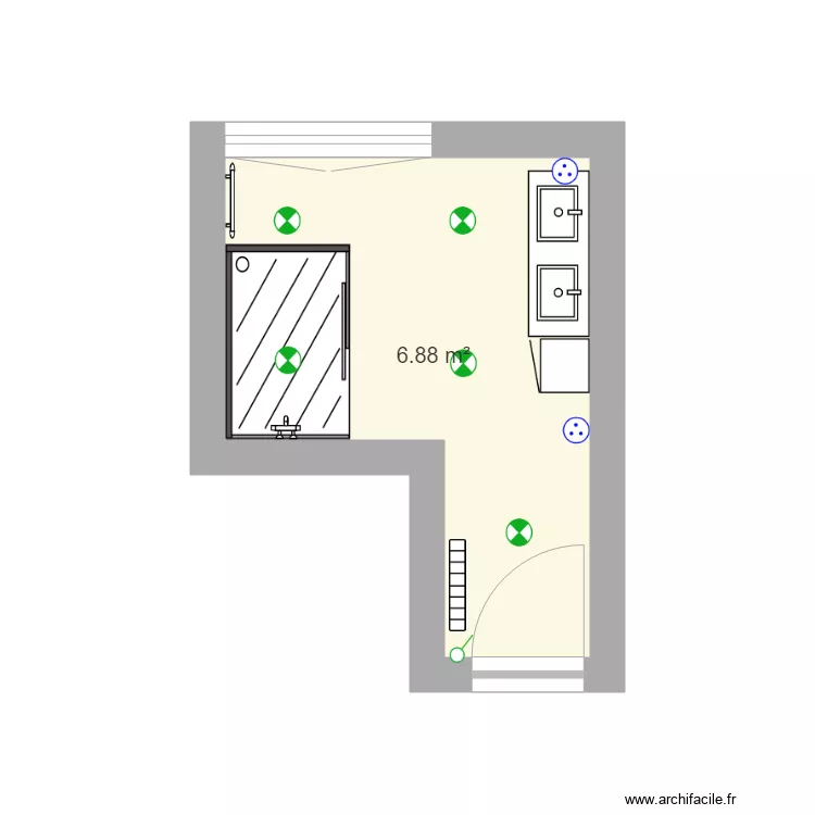 Salle de bain. Plan de 