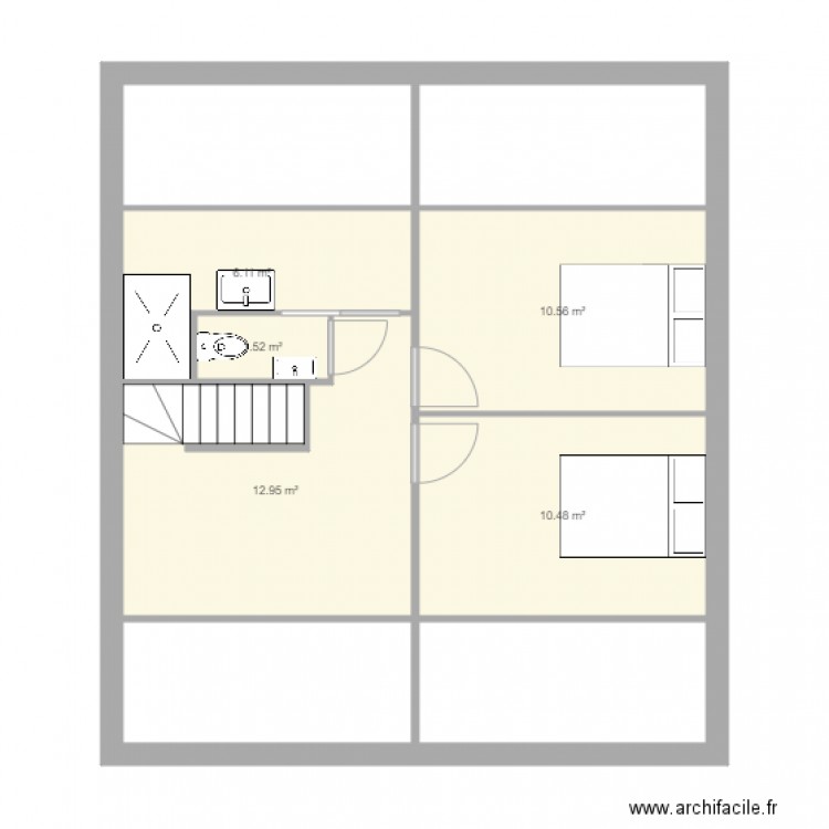 st jean de mont etage sdb fond. Plan de 0 pièce et 0 m2