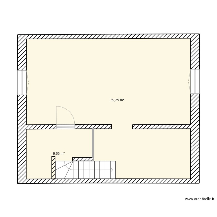 Sous-sol. Plan de 2 pièces et 46 m2