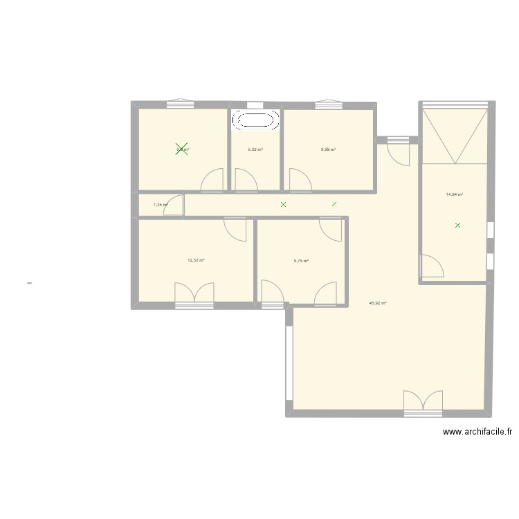 è_çlè. Plan de 8 pièces et 109 m2