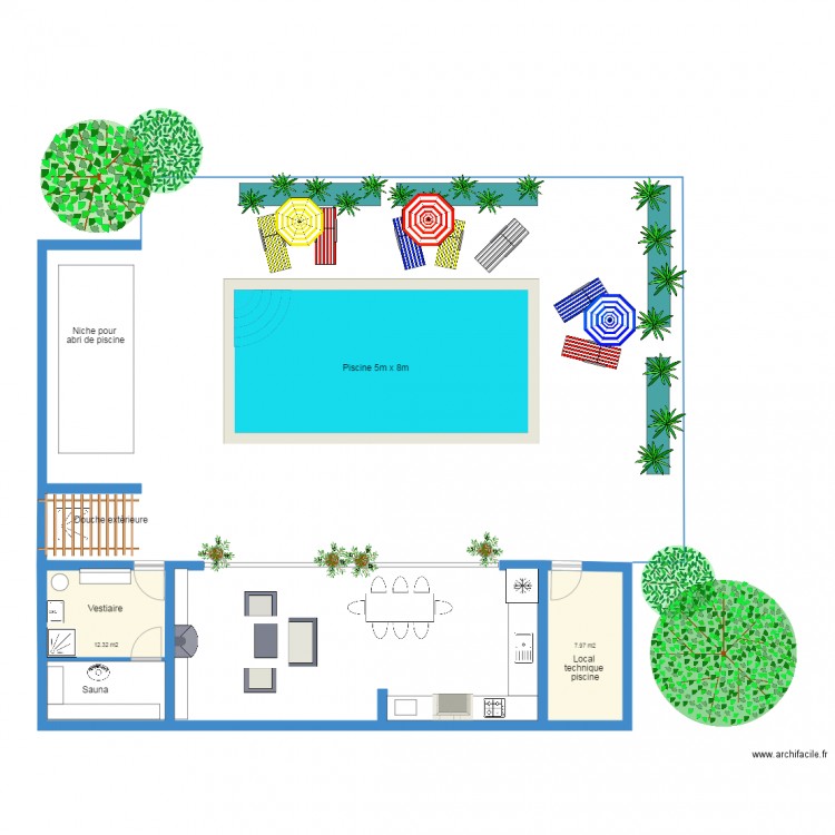 piscine. Plan de 0 pièce et 0 m2