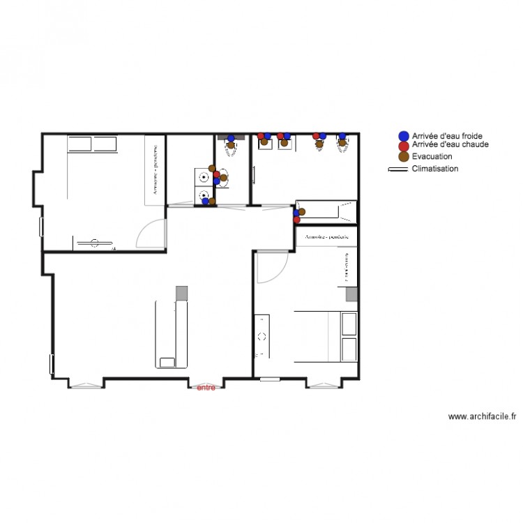 villa madeleine RDC Plan Plomberie Partie 1. Plan de 0 pièce et 0 m2