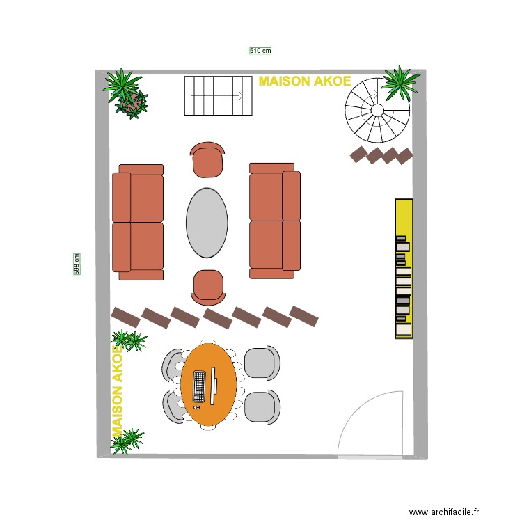 MAISON AKOE1. Plan de 1 pièce et 28 m2