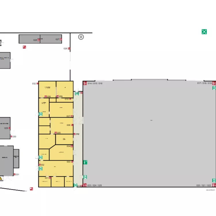 EXTINCTEURS HANGAR. Plan de 
