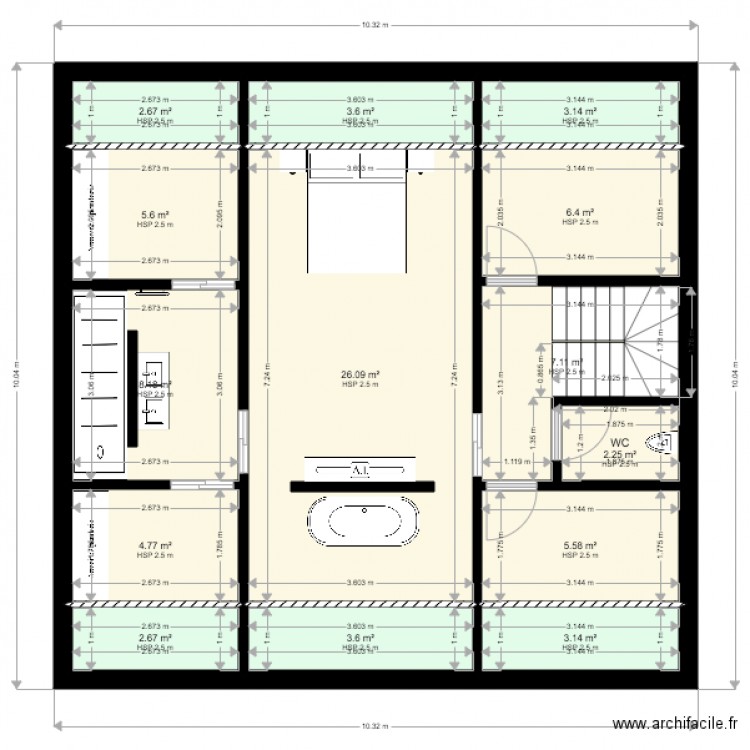 PROJET FAMILLE SALHI COMBLE. Plan de 0 pièce et 0 m2