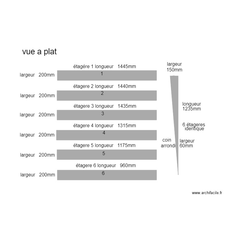 etagere david. Plan de 0 pièce et 0 m2