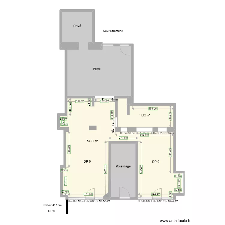 COUP DE FOUDRE plan avant travaux. Plan de 