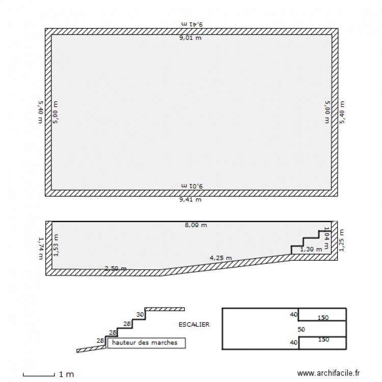 piscine 9x5. Plan de 0 pièce et 0 m2