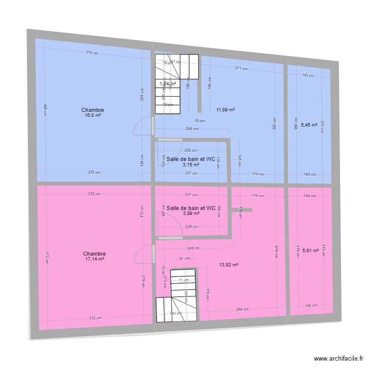 MEILLAT. Plan de 27 pièces et 246 m2