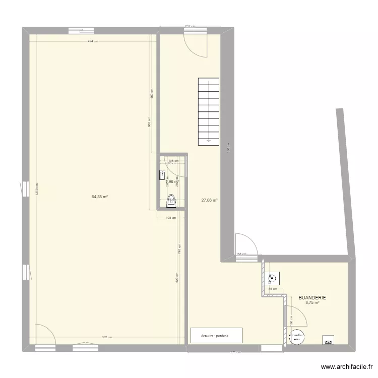SOUS SOL MAISON solution 2. Plan de 