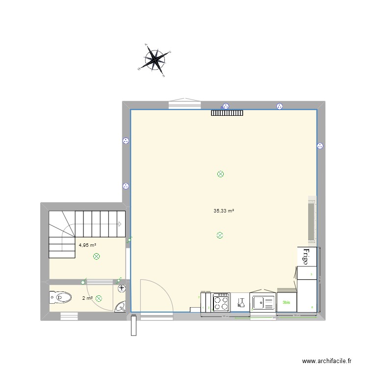 RDC la tourlandry non meublé. Plan de 0 pièce et 0 m2