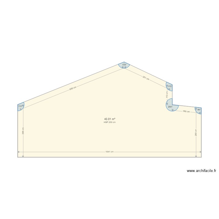 GUIRAU. Plan de 1 pièce et 43 m2