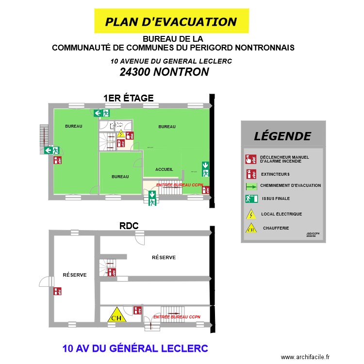 ANCIEN BUREAU CCPN  EVACUATION. Plan de 0 pièce et 0 m2