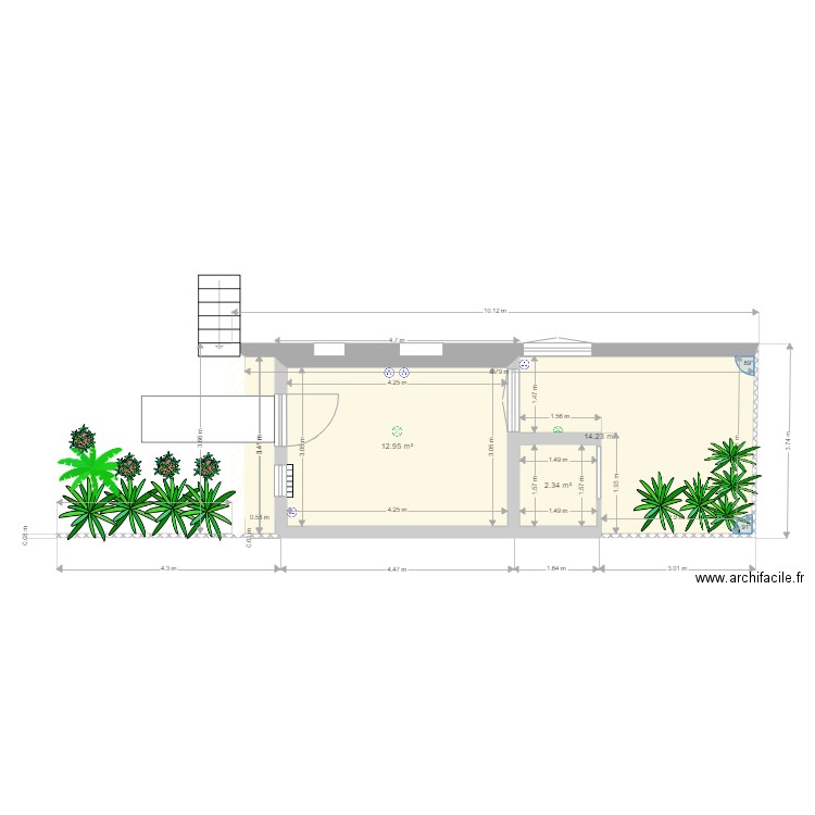 Plan maison bureau de jardin version 9m2. Plan de 0 pièce et 0 m2