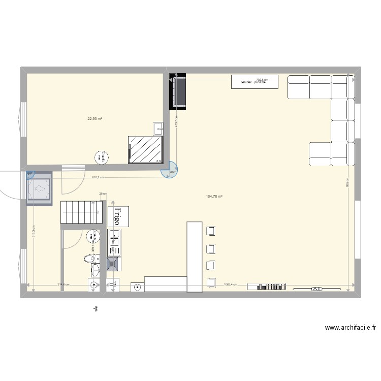 avant projet rdz n1. Plan de 2 pièces et 128 m2