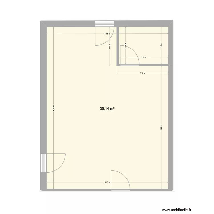 Minot Rivolet. Plan de 1  et 35 m²
