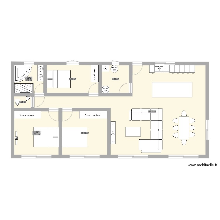 maison idéal . Plan de 0 pièce et 0 m2