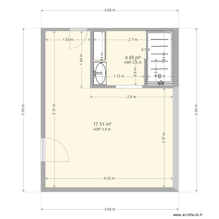 salle de bain parent 3. Plan de 0 pièce et 0 m2