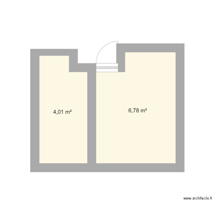 32  niel. Plan de 2 pièces et 11 m2