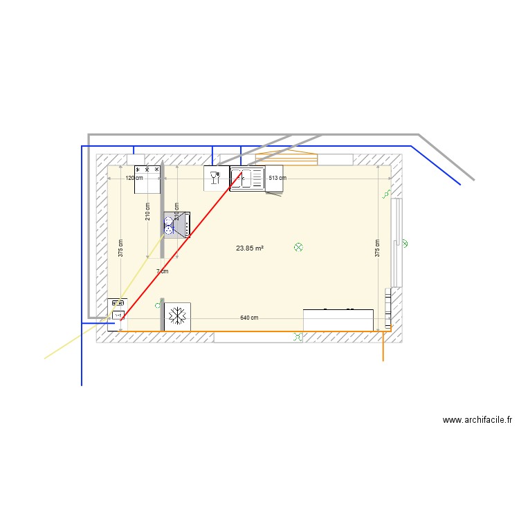 cuisine PLOMBERIE. Plan de 0 pièce et 0 m2