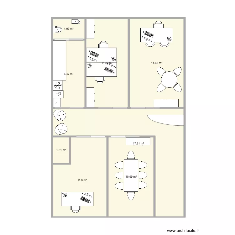 BUREAUX PAUL SAUNIERE. Plan de 