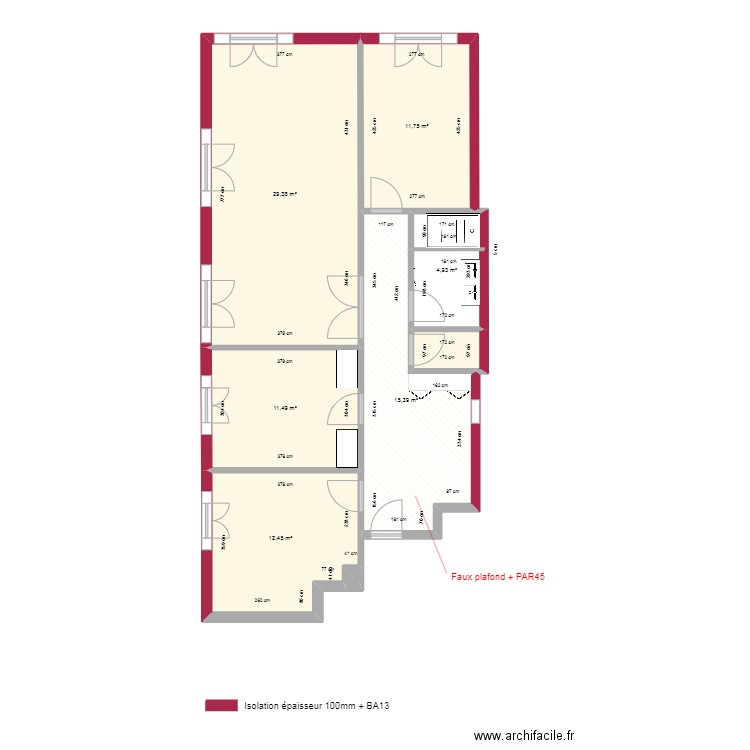 Appartement Arcachon JEGO. Plan de 8 pièces et 87 m2