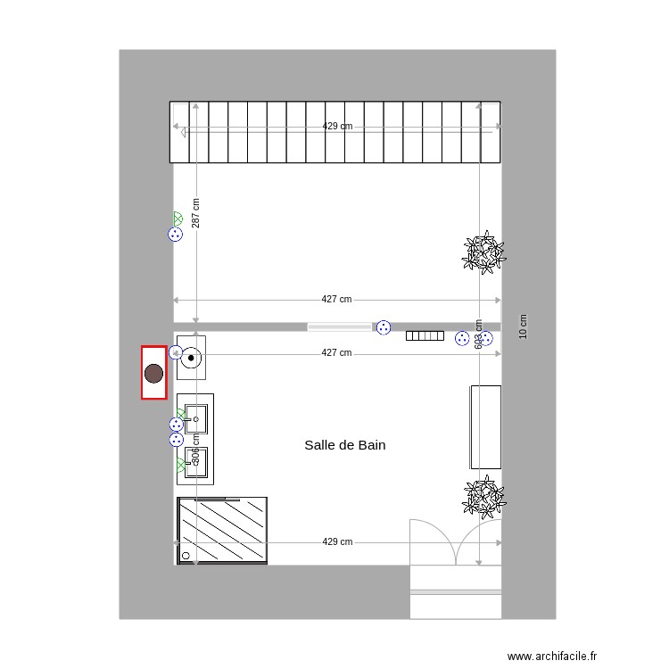 Salle de bain Etage 1 Maison Bleue. Plan de 0 pièce et 0 m2