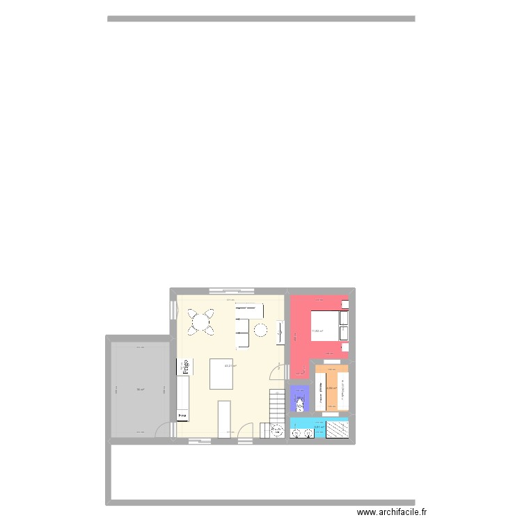 Maison avec étage. Plan de 6 pièces et 81 m2
