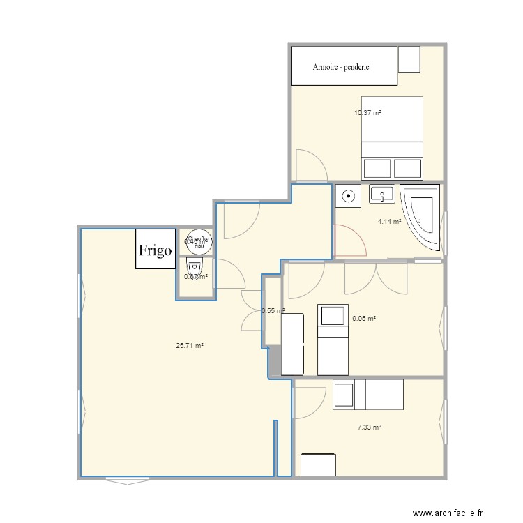 salle de bain. Plan de 0 pièce et 0 m2