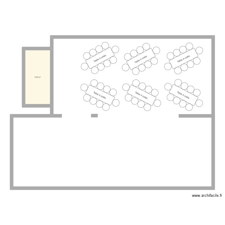 Plan Mariage. Plan de 1 pièce et 10 m2