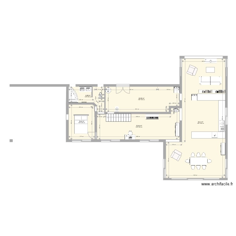 Maouris nord sud 5 façades sud. Plan de 10 pièces et 151 m2