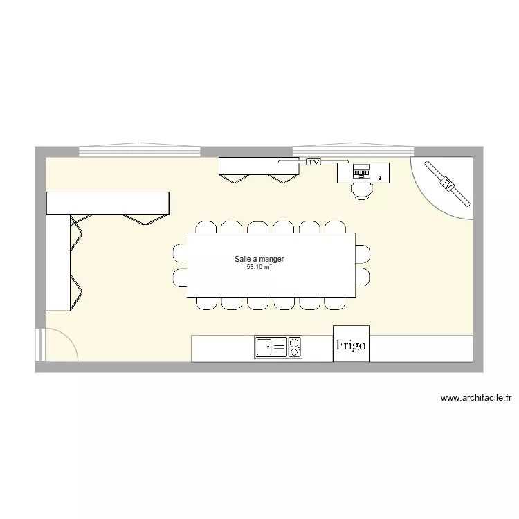 Salle &agrave; Manger Alma. Plan de 