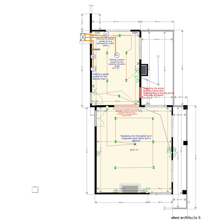 Goldra Maison Cuisine sans meubles éléctricité. Plan de 0 pièce et 0 m2